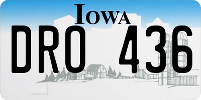 IA license plate DRO436