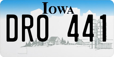 IA license plate DRO441