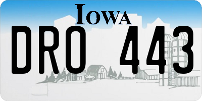 IA license plate DRO443