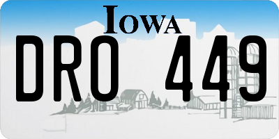 IA license plate DRO449