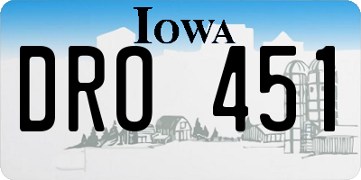 IA license plate DRO451
