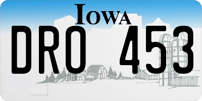 IA license plate DRO453