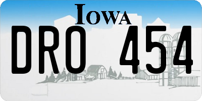 IA license plate DRO454