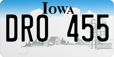 IA license plate DRO455