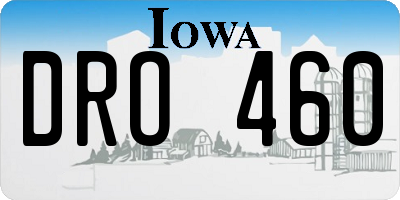 IA license plate DRO460