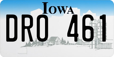 IA license plate DRO461