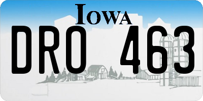 IA license plate DRO463