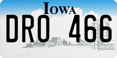 IA license plate DRO466