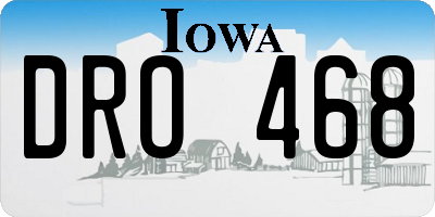 IA license plate DRO468