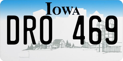 IA license plate DRO469