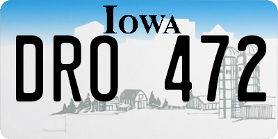IA license plate DRO472