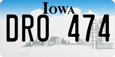 IA license plate DRO474