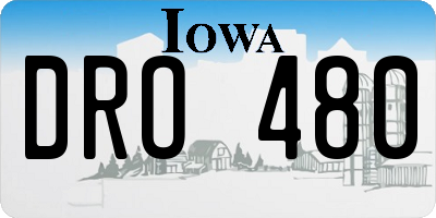 IA license plate DRO480
