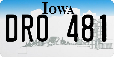 IA license plate DRO481