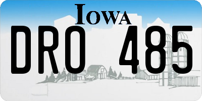 IA license plate DRO485