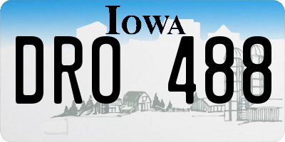 IA license plate DRO488