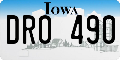 IA license plate DRO490