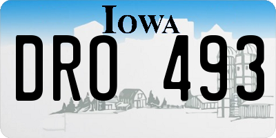 IA license plate DRO493