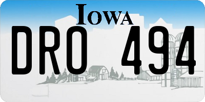 IA license plate DRO494