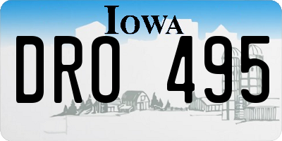 IA license plate DRO495