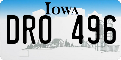 IA license plate DRO496