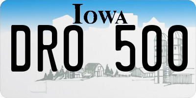 IA license plate DRO500