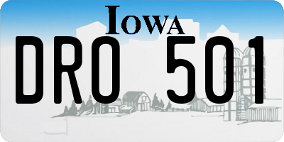 IA license plate DRO501