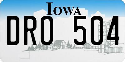 IA license plate DRO504