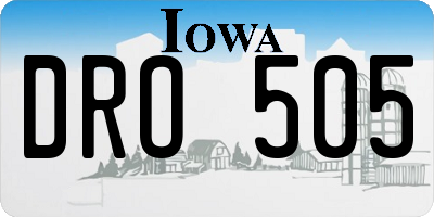 IA license plate DRO505
