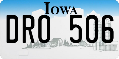 IA license plate DRO506