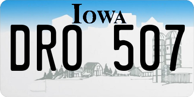 IA license plate DRO507