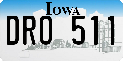 IA license plate DRO511