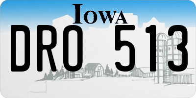 IA license plate DRO513