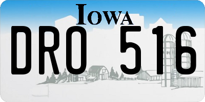 IA license plate DRO516
