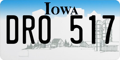 IA license plate DRO517