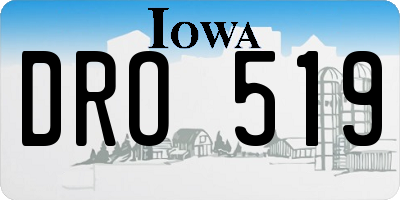 IA license plate DRO519
