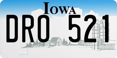 IA license plate DRO521