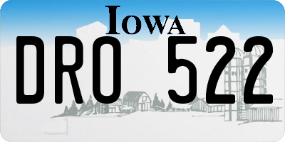 IA license plate DRO522
