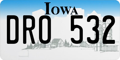 IA license plate DRO532