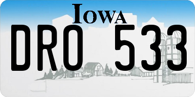 IA license plate DRO533