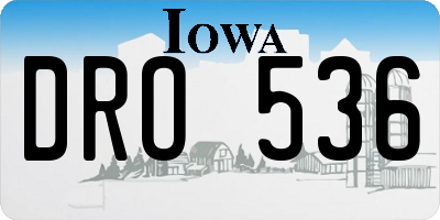 IA license plate DRO536