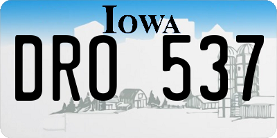 IA license plate DRO537