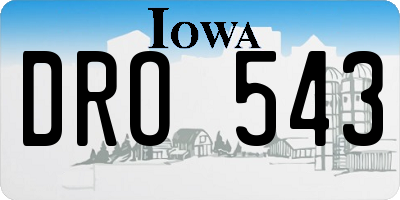 IA license plate DRO543