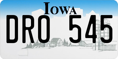 IA license plate DRO545