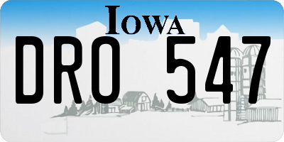 IA license plate DRO547