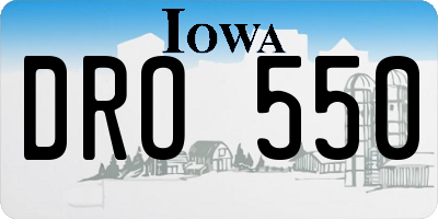 IA license plate DRO550