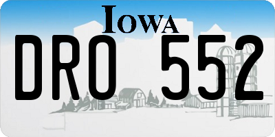 IA license plate DRO552