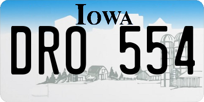 IA license plate DRO554