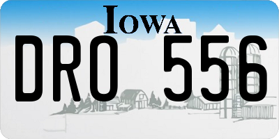 IA license plate DRO556