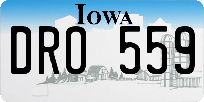 IA license plate DRO559
